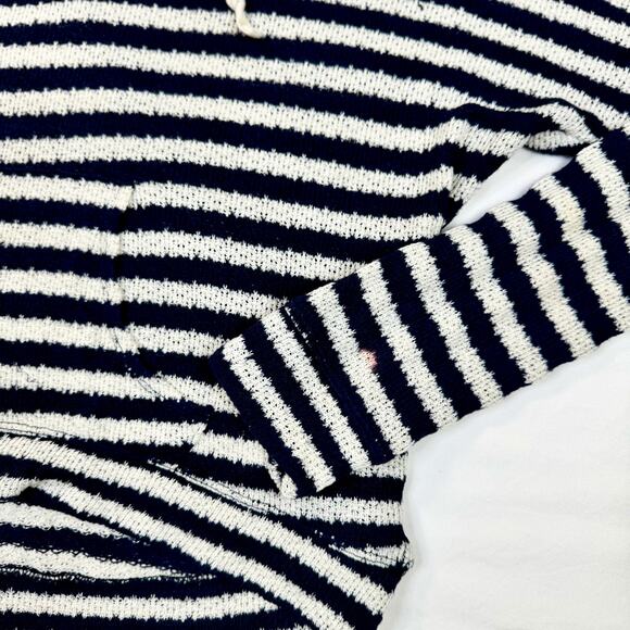 Abercrombie & Fitch Relaxed Striped Hoodie Navy White Women’s Medium Nautical - Picture 3 of 15
